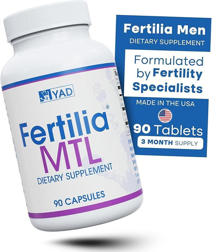 Fertilila MTL – Men’s Fertility Support Supplement | Male Pre-Conception Vitamins | Non-GMO Gluten-Free Dairy-Free | 90 Capsules - 3 Month Supply
