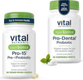 Hyperbiotics Vital Nutrients Gut &amp Oral Health Bundle – Pro-15 Digestive Prebiotics + Probiotics (60 Time Release Pearls) &amp Pro-Dental Oral Probiotics with BLIS K12 &amp M18 (45 Mint Tablets)
