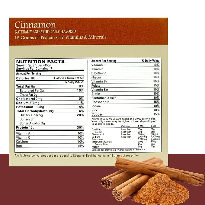 BestMed - High Protein Nutrition Bar - Low-Carb 15g Protein Low Sugar Low Calorie Meal Replacement Bar (Cinnamon 2 Box - 14 Count)