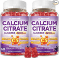 Calcium Citrate Gummies - 1200mg Calcium Gummies Supplements for Women &amp Men with Vitamin D3 K2 Magnesium Zinc High Absorption for Bone Muscle &amp Immune Support Grape Flavor 120 Count