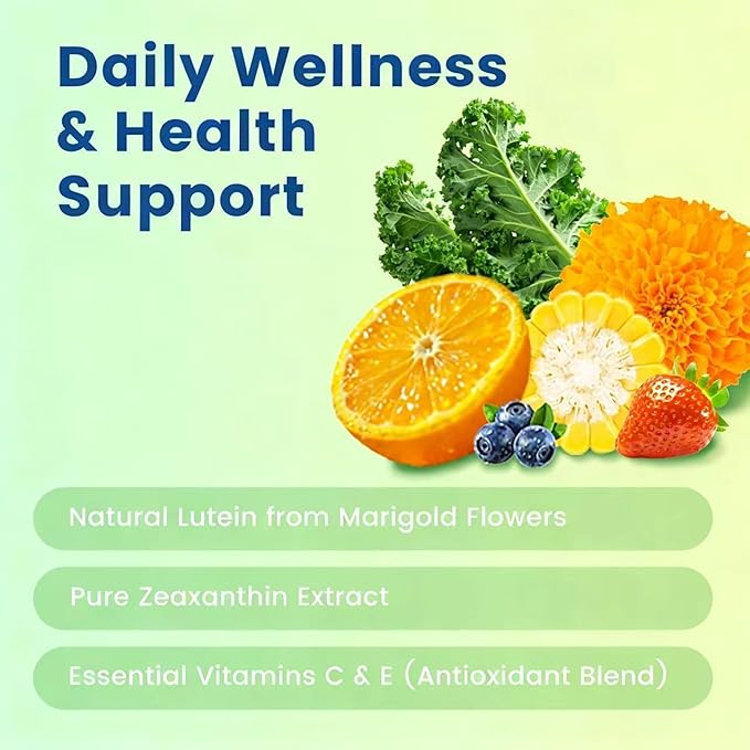 HolyTime Lutein Gummies – Dietary Supplement for Eye Health Support – with Lutein &amp Zeaxanthin – Plant-Based Daily Formula with Zinc Vitamin C &amp E – Natural Berry Flavor – Vegan Friendly (2)