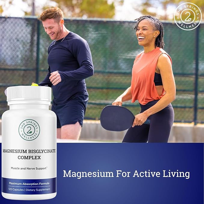 Magnesium Bisglycinate Complex 400mg – Albion TRAACS Chelated Magnesium for Maximum Absorption – Gentle on Stomach Highly Bioavailable Magnesium Supplement – 120 Capsules