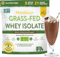 MariGold Grass-fed Whey Protein Isolate Powder - Rich Chocolate Malt Flavor - 1 Lb | 100% Pure Cold-Processed Micro-Filtered Undenatured Non-GMO rBGH Free Soy Free Gluten Free Lactose Free