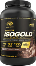 PVL Gold Series - 100% Whey ISOGOLD Sport - Premium Whey Protein Isolate Shake Mix - 2 LB - Triple Chocolate