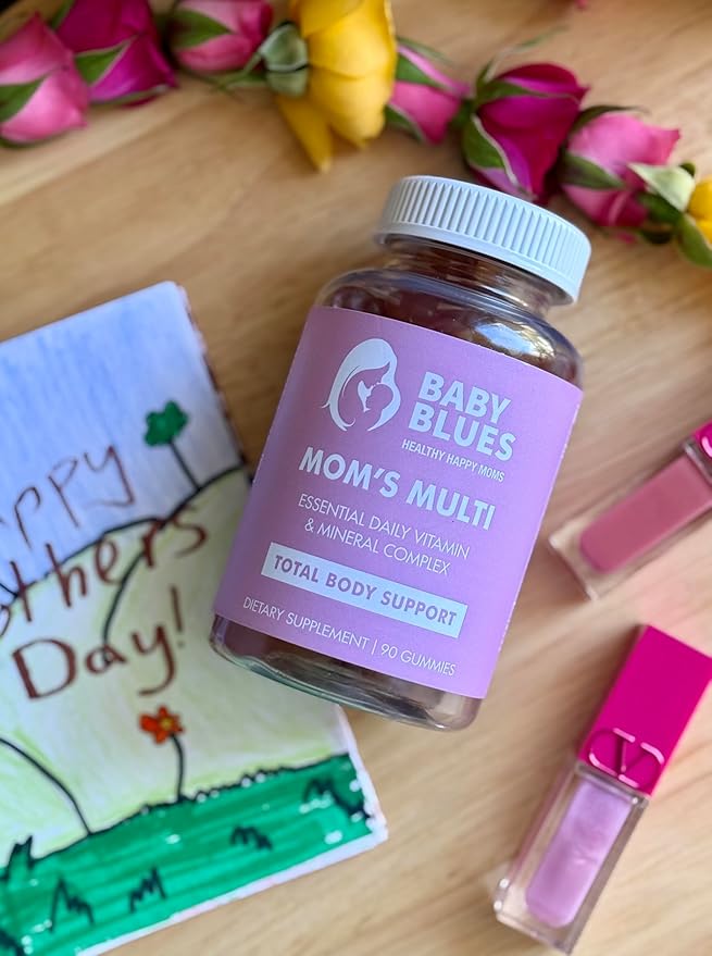 Baby Blues Mom's Multi Daily Multi-Vitamin Gummies for Moms Complete Daily Support Energy &amp Mood Enhancer Immunity &amp Wellness Blend Supports Hair Skin &amp Nails Gentle &amp Easy to Di