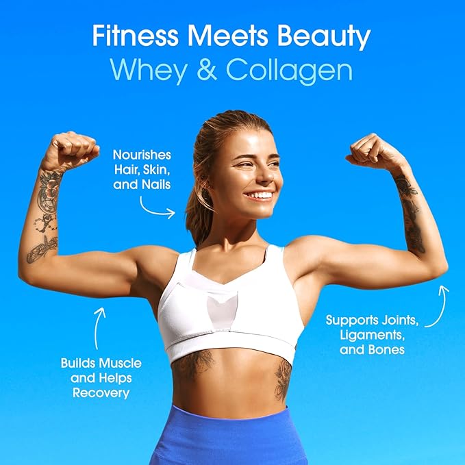 Fit &amp Lean Clear Protein Powder with Whey Isolate Protein and Collagen Grass Fed Muscle Recovery Skin Joints GLP-1 Support 0g Sugar Blue Raspberry 20 Servings