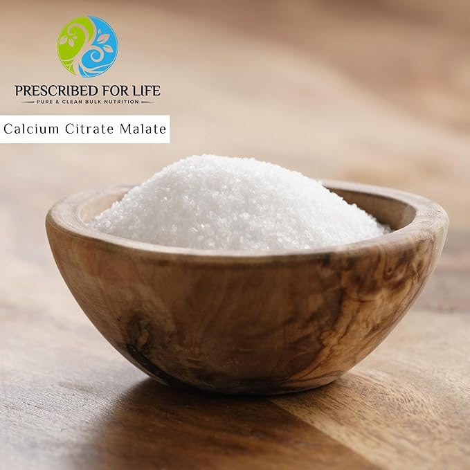 Prescribed for Life Calcium Citrate Malate Pure Vegan Calcium Powder Easy Absorption Formula Non GMO Filler &amp Additive Free (340g)