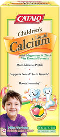 CATALO Children's Liquid Calcium with Magnesium &amp Zinc Peach and Mango 16 fl oz (474 ml)