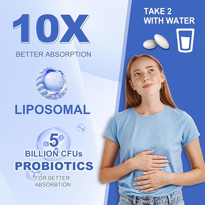 2 Pack Liposomal Calcium AKG Supplement 1500mg with Vitamin D3 &amp K2 for Women &amp Men Calcium Supplement with Magnesium Glycinate Boron Probiotics &amp Vitamin C for Bone Strength &amp Ener