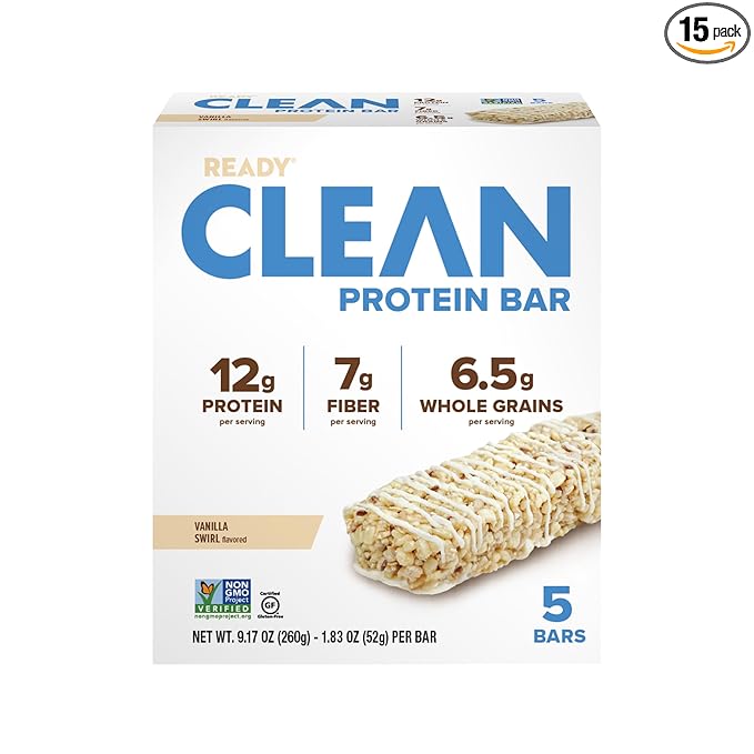Generic Ready Nutrition Vanilla Swirl Clean Protein Bar (In ABOLABAN Packaging With Sticker) (3 Packs/15 Count)