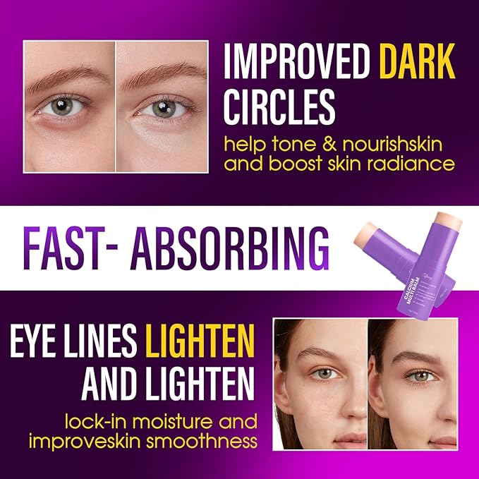 Calcium Volume Multi Balm 3-In-1 Wrinkle Bounce Multi Balm Stick Collagen Moisturing Stick with Calcium Almond &amp Vitamin for Eyes Neck and Forehead