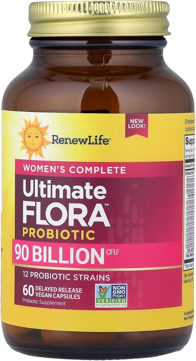 Renew Life Women's Probiotic Capsules Supports pH Balance for Women Vaginal Urinary Digestive and Immune Health L. Rhamnosus GG Dairy Soy and Gluten-Free 90 Billion CFU - 60 Ct