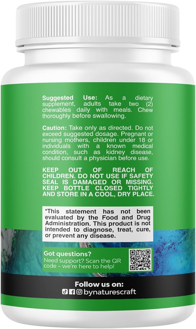 Sugar Free Magnesium Glycinate Chewable - Chewable Magnesium for Adults &amp Kids with Glycinate Taurate &amp Citrate Complex Plus Vitamins D3 B6 &amp C - Vegetarian Non-GMO &amp No Artificial Fla