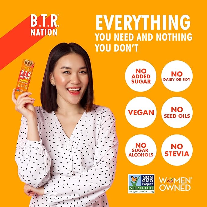 B.T.R Nation Vegan Keto Plant Based High Protein &amp HIgh Fiber Bars - Peanut Butter Crunch Protein+ | 12 Bars | Low Carb &amp GF Free of Sugar Alcohols Dairy Soy with Powerful Superfoods!