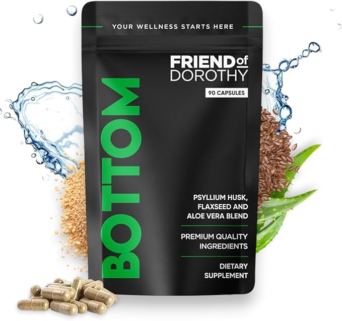 Bottom Fiber Supplement for Effortless Prep Time - Helps Promote Digestive Regularity - Psyllium Husk Based - for Men Who Bottom 90 Capsules