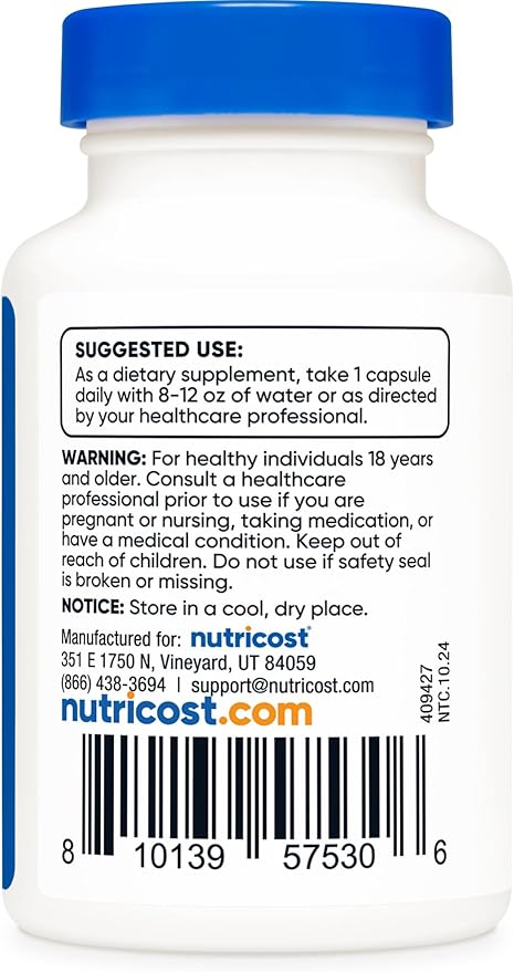Nutricost S-Acetyl L-Glutathione 100MG 60 Capsules - GMO-Free Vegan