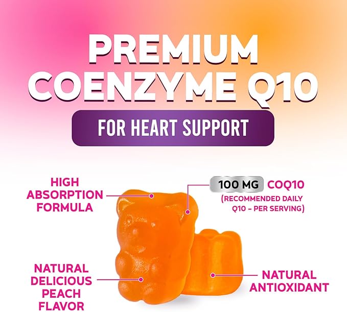CoQ10 Gummies 100mg Per Serving - 3X Strength High Absorption Antioxidant Supplement for Heart Health Support &amp Energy Production Ultra Coenzyme Q10 Vitamins Coq 10 Supplements - 120 Gummies