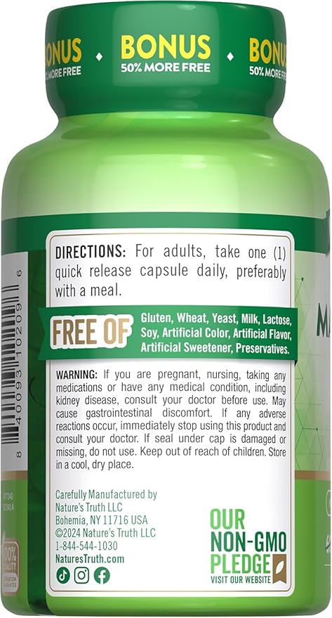 Nature's Truth Magnesium Oxide 500mg (Pack of 2)