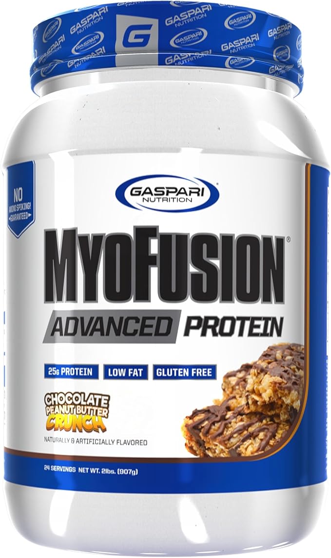 Gaspari Nutrition Myofusion Advanced Protein Protein Blend with Whey Protein Casein Protein and Isolate Protein Low Fat and Gluten Free (Chocolate Peanut Butter Crunch 2 Pound)