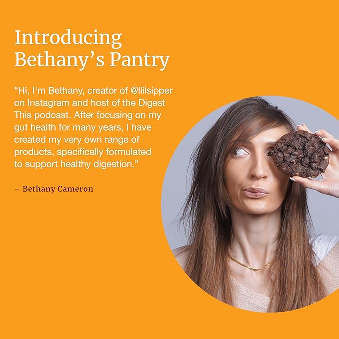 BETHANY'S PANTRY Digestive Support Protein Powder - Vegan Pea Protein with Probiotics &amp L-Glutamine - Only 5 Ingredients Non-GMO Project Verified No Artificial Sweeteners Gluten Free (Strawberr
