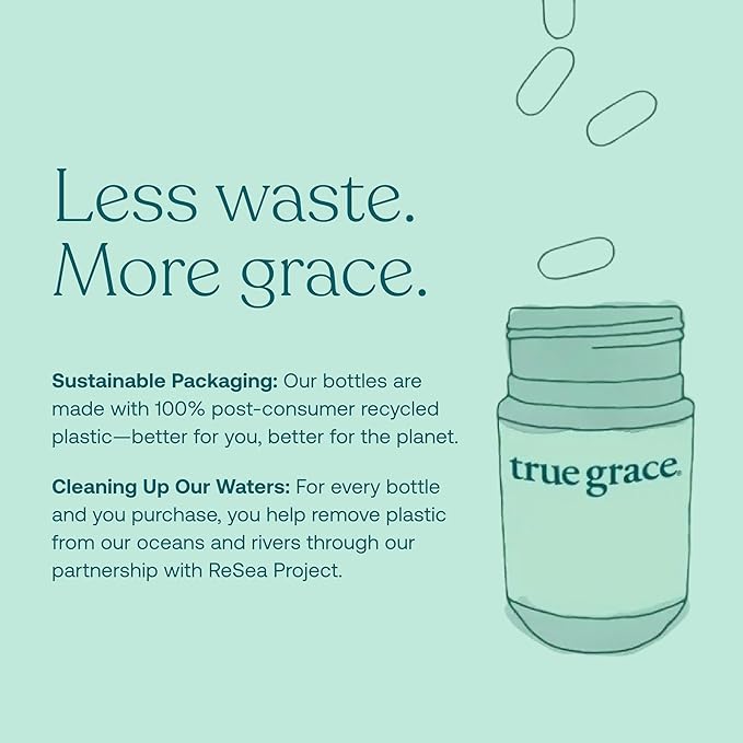 True Grace One Daily Women’s Multivitamin 40+ (30 Vegan Tablets) &amp Omega-3 Fish Oil (60 Softgels) - Gluten Free Soy Free Organic - 30-Day Supply of Each
