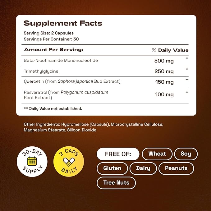 NMN Supplement 1000mg &amp Liposomal NAD+ Supplement with Resveratrol – Supports Cellular Energy &amp NAD+ Levels – Third-Party Tested