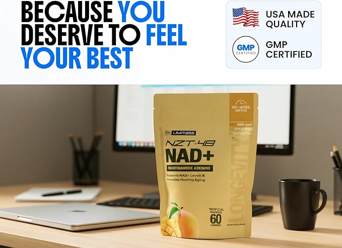 Limitless NZT-48 NAD+ Healthy Aging Gummies - 30 Day Supply