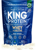 Clean Unflavored Whey Isolate Protein Powder with Creatine | 23g plus 5g Creatine &amp Organic BCAA per Serving | 100% Natural | No Carbs | Preservatives GMO Soy &amp Gluten Free 30 Servings