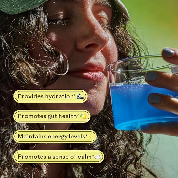 Wooden Spoon Herbs Magic Magnesium Citrate Sachets Drink Mix (Blue Lemonade) | 200mg Sea-Sourced Magnesium | Digestive Regularity Hydration &amp Electrolyte Support | 10 Single-Serve Packets Vegan