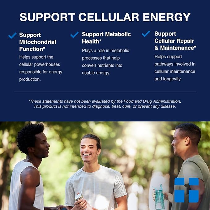 Opti + NAD Plus Capsules | NAD+ Supplement with Nicotinamide Riboside Chloride | Support Energy Healthy Aging Metabolism &amp Vitality* | 60 Capsules/30 Servings
