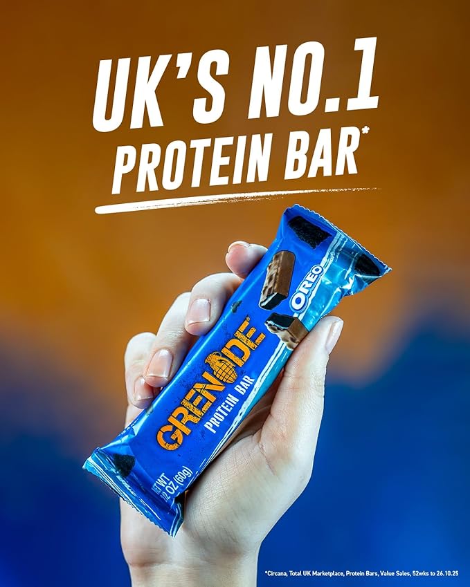 Grenade OREO Milk Chocolate High Protein Bar 20g Protein and 1 g Sugar per Snack Bar 12 Count 2.1 oz Bars