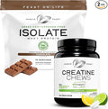 Muscle Feast Isolate + Creatine Candy Bundle: 1 Whey Protein Isolate (Chocolate 5lb) + 1 Creatine Candy (Lemon Lime 360) | Premium Supplements Vegetarian Gluten Free
