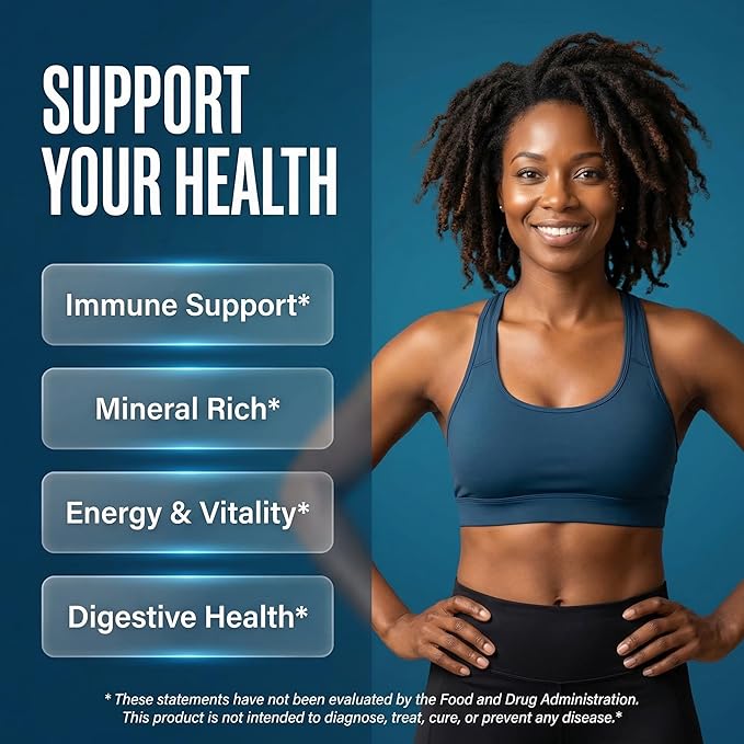 Clean Nutraceuticals Sea Moss Black Seed Oil Ashwagandha Turmeric Bladderwrack Burdock &amp Vitamin C Vitamin D3 with Elderberry Manuka Dandelion Yellow Dock Iodine Chlorophyll ACV