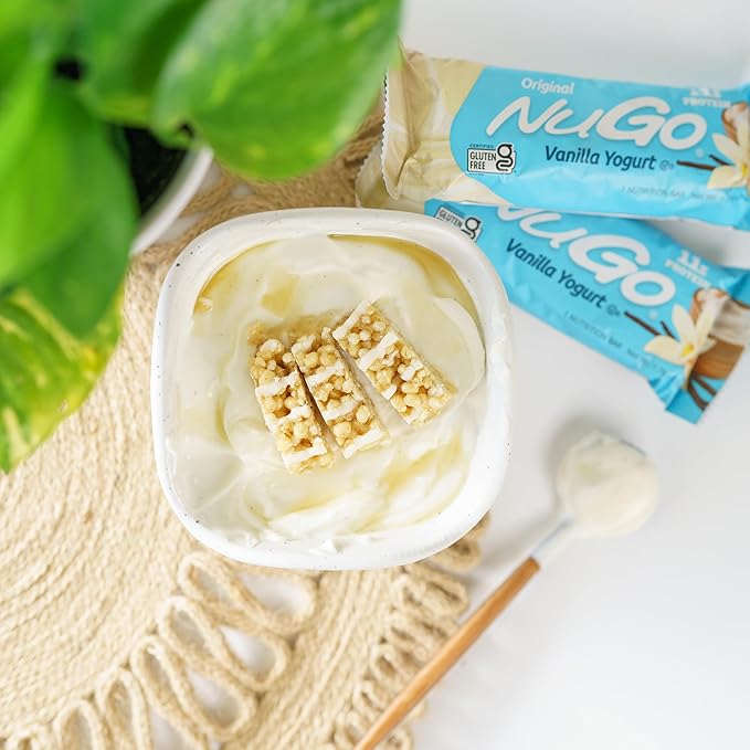 NuGo Original Variety Vanilla Yogurt 15 bars &amp Chocolate 15 bars 11g Protein Gluten Free 30 Count