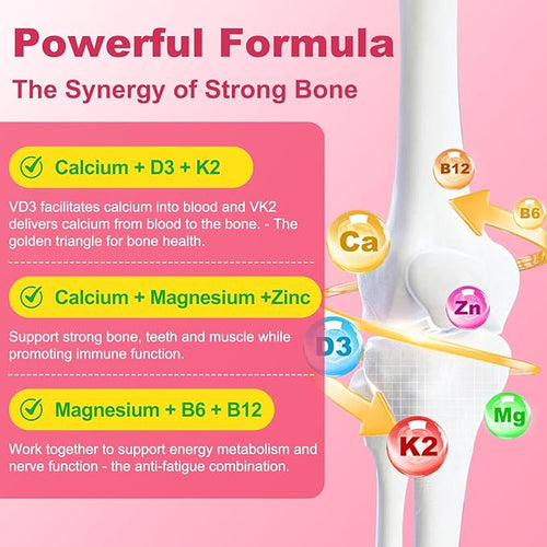 180 Count Calcium Citrate Gummies - 1200mg Calcium Gummies with Magnesium &amp 4 Essential Vitamins Support Bone Muscle Teeth Immunity Calcium Supplements for Women &amp Men Strawberry Flavor