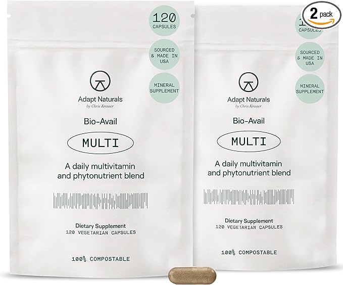 Adapt Naturals Multivitamin for Women &amp Men Bioavailable Easy-to-Absorb Multivitamin Daily Supplement with Biotin Niacin Vitamin A B C D E K1 Zinc Magnesium - Immune Support - 60 Day Sup
