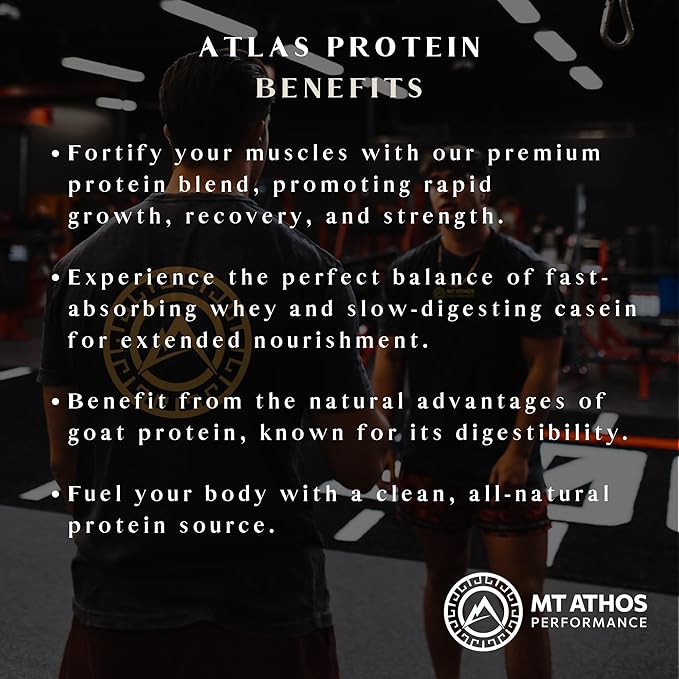 Atlas Vanilla Protein Powder | Goat Milk Whey with Casein Protein | 22 g Protein per Serving | Vanilla | 28 Servings