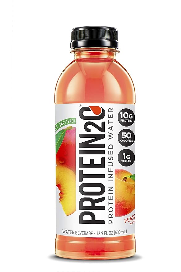 Protein2o Whey Protein Isolate Infused Water Bundle (12 Pack) - Wild Cherry and Peach Mango Flavors