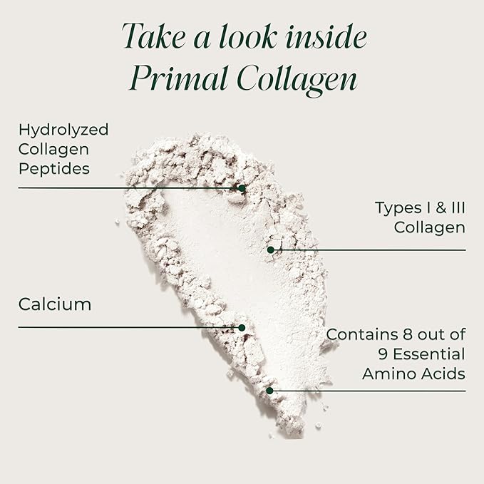 Primal Harvest Collagen Powder for Women or Men Primal Collagen Peptides Powder Type I &amp III 10 Oz Collagen Protein Powder for Hair Skin Nails (Single Original)