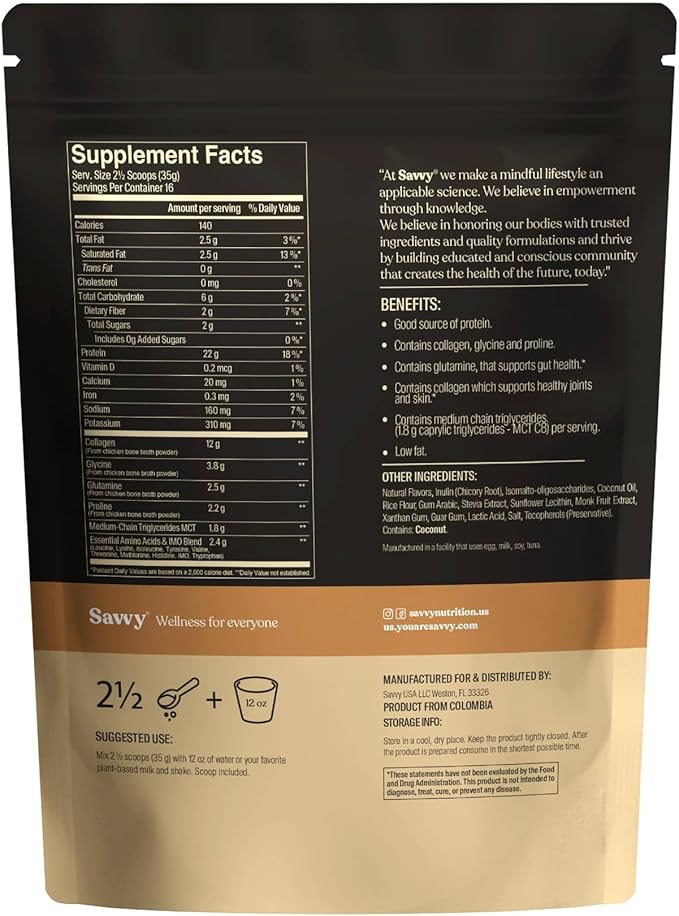SAVVY Bone Broth Power Vanilla Protein Powder 22g Protein 12g Collagen &amp Recharge Electrolyte Powder Sugar Free Hydration Drink Sodium Magnesium Potassium (Variety (Lemon + Watermelon))