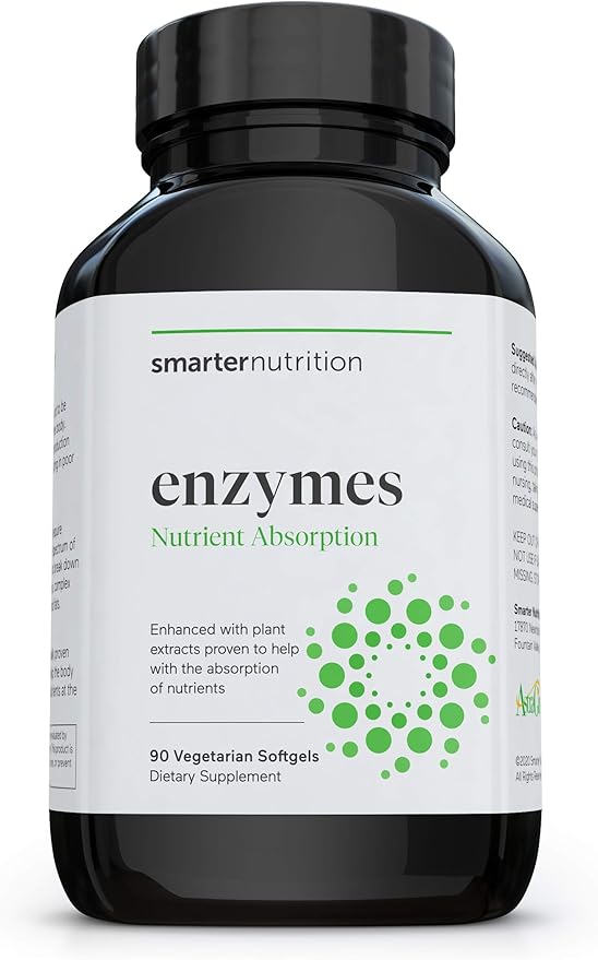 SMARTERNUTRITION Plant-Based Vitamin D3 Immune Support with Vegan K2 Complex + Smarter Nutrition Enzymes - Daily Digestive Aids with 16 Different Natural Enzymes