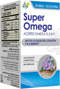 Herbal Solutions Super Omega 1400mg - Premium Omega-3 Fish Oil Softgels for Heart Health Support - Natural Cardiovascular Supplement 60 Count