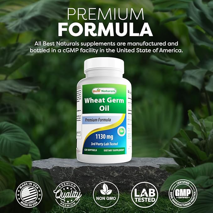 Best Naturals Wheat Germ Oil 1130 mg 120 Softgels (Pack of 3)