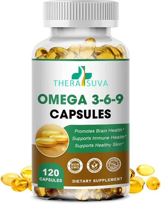 High-Potency Omega 3-6-9 100% Vegan Sourced Natural Supplement for Heart and Joint Health 2 Month Supply 120 Softgels