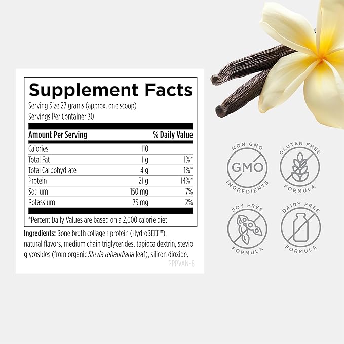 Designs for Health Bone Broth Protein Powder - 26g Grass-Fed Collagen-Rich Beef Protein Isolate – Unflavored Paleo Non-GMO Dairy-Free (30 Servings / 810g)