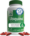 Health Thru Nutrition Ubiquinol 300mg 60 Softgels as Kaneka QH Reduced CoQ-10 | Stabilized - 3rd Party Tested | Enhanced Bioavailability | Cardiovascular &amp Mitochondria Function Support | Non-GMO