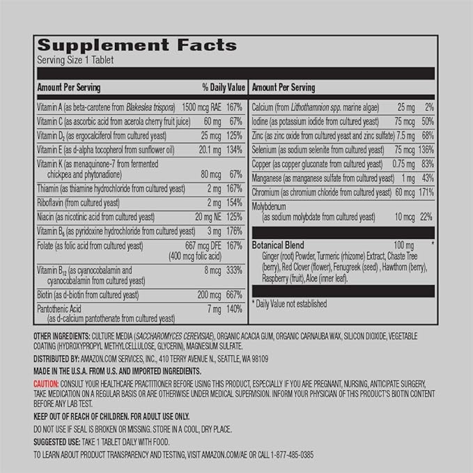 Amazon Elements Women's 40+ One Daily Multivitamin and Men's One Daily Multivitamin (65 Tablets)