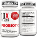 10X Health Probiotics for Men - 60 Capsules Immune Support Supplement &amp Probiotics for Digestive Health with Lactobacillus Rhamnosus Acidophilus &amp Bifidobacterium Probiotic for Gut Health