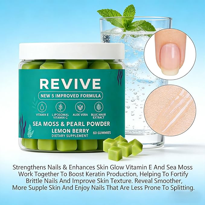 Revive Hair Gummies Professional Revive Hair Gummies with Vitamin C Vitamin E Hair Growth for Women &amp Men - Sea Moss for Hair Loss (2)