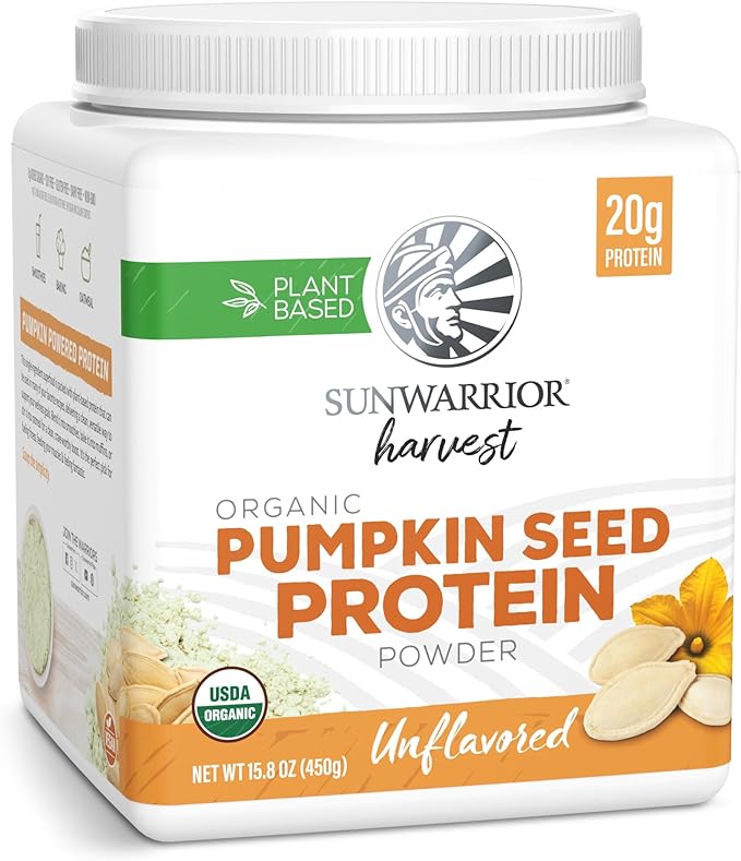 Organic Pumpkin Seed Protein Powder Cold Pressed Simple Single-Ingredient Superfood Plant-Based Easy to Digest All 9 Essential Amino Acids Mild Flavor for Smoothies Baking &amp 20g Protein 15 Serv